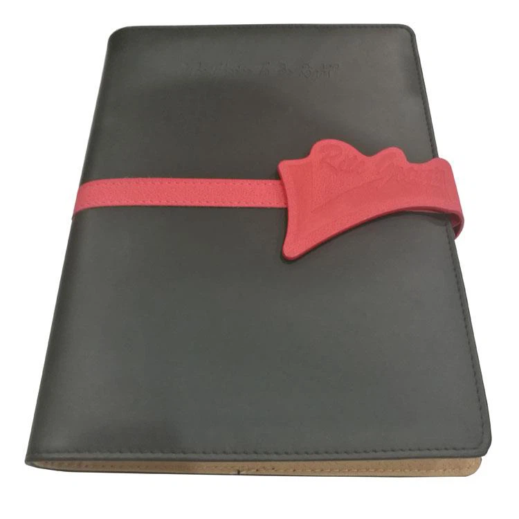 Dull Matte Black Leather Personalized Printed Planners and diary&weekly Organizers With Special Shape  Closure (1)